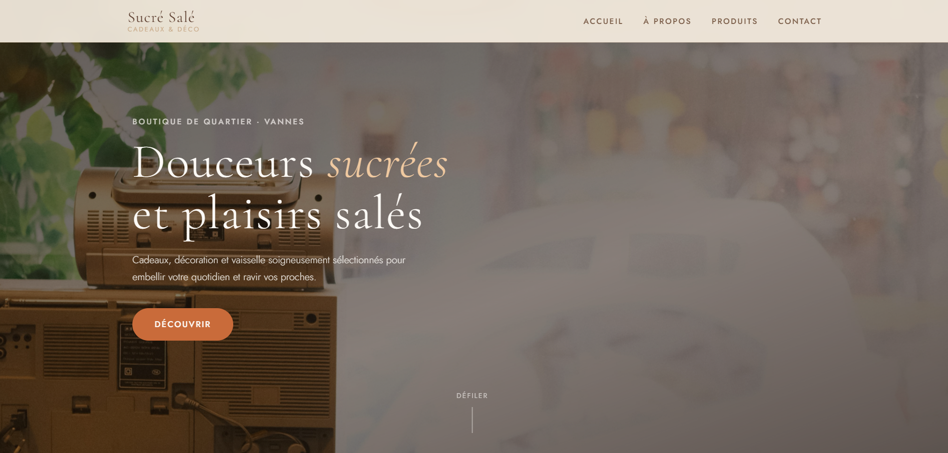 Site web épicerie Sucré Salé — réalisation Amiri Studio